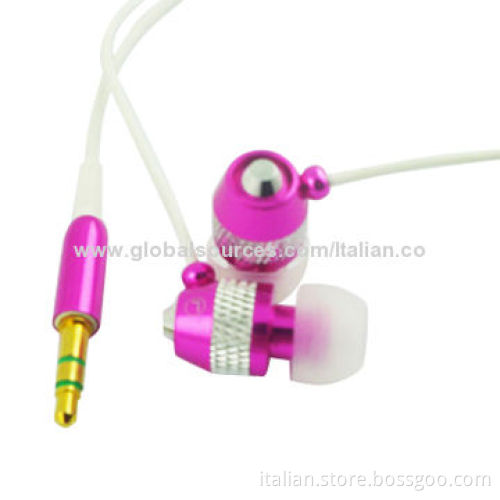 2014 Metal MP3 In-ear Earphones with Mic and 20-20kHz Frequency Response